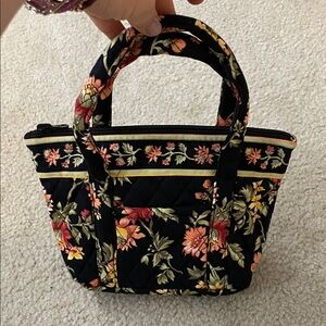 OK Floral Black Quilted Handbag, NWOT